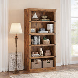 Garvee Bücherregal 171 cm, 5-stöckiges Standregal im Landhausstil, offenes Holzregal mit 5 Ablagen und Stauraum, für Homeoffice, Wohnzimmer & Schlafzimmer, Vintage - Vintage
