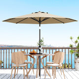 GARVEE Sonnenschirm 272 cm, UV50+ Schutz, 8 Rippen, Kurbel und Neigefunktion, Polyester, Gartenschirm für Terrasse & Garten, Beige - Beige