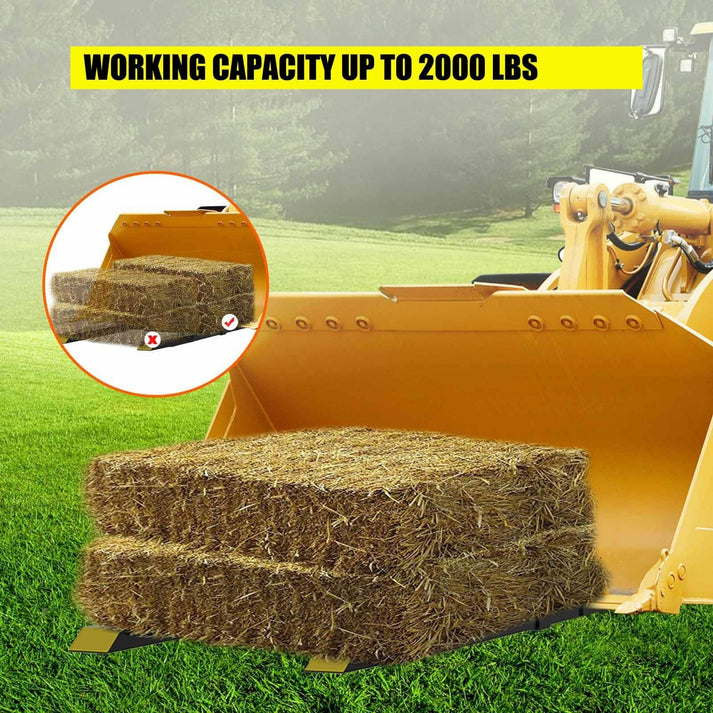 Heavy duty pallet forks on a tractor