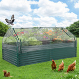 Garvee Metall Hochbeet mit Abdeckung – Korrosionsbeständig, Witterungsfest, Robust & Vielseitig für Garten & Terrasse - Dunkelgrün