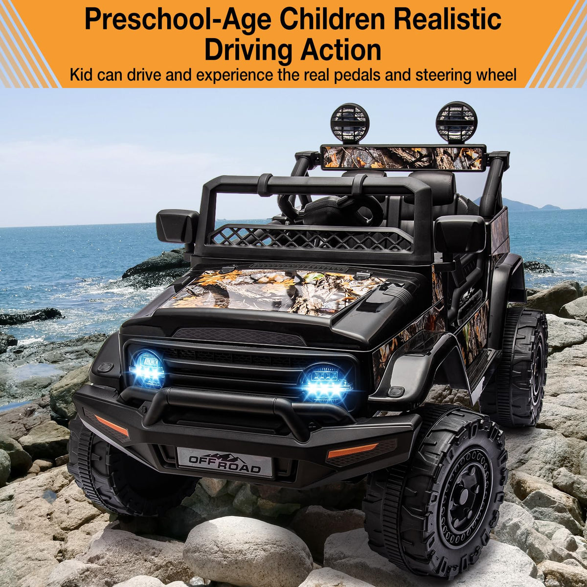 Kinder Elektroauto mit LED Licht und Musikfunktion