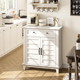 Garvee Farmhouse Storage Cabinet 3-Tier Adjustable Shelf 7-Gear Weiß Für Küche & Flur, 15.7x31.5x36 Zoll, Rustikal - weiß