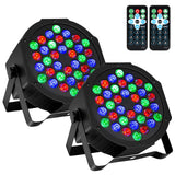 Garvee LED PAR Bühnenlicht 2er-Set, 36 × 1 W RGB LEDs, 7 Lichtmodi, Soundaktivierung, Fernbedienung & DMX - RGB