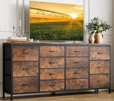 Garvee TV Kommode Mit 14 Schubladen & Steckdosen, 160cm Lowboard Für 75 Zoll Fernseher, Sicherheits-Set, Modern, Blanc-Eiche - Wie gezeigt