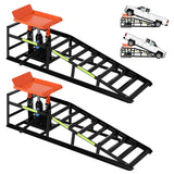 Garvee Hydraulik-Auffahrrampen für Autos 5 Tonnen, verstellbare Hebehöhe 25-38 cm, verstärkter Stahl, rutschfeste Plattform, reflektierend für Garage und Wartung, Schwarz/Orange - Orange