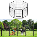 Garvee Hundespielgehege Outdoor 40 Zoll 8 Paneele Metall Hundezaun Rostfrei Modular Verstellbar Für Garten Camping Schwarz - gelb