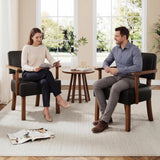 Garvee Loungesessel 2er-Set, Mid-Century, gepolstert, Schwarz, für Wohnzimmer & Schlafzimmer