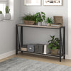 Garvee Schmaler Konsolentisch mit Ablagefach für Eingangsbereich, Wohnzimmer, Flur 110 x 25 x 76 cm Grau Holz- und Metallgestell