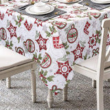 Garvee Weihnachtstischdecke Polyester 52x52 Zoll Wasserdicht Ölresistent Abwischbar Für Party Und Esszimmer Weihnachtsmuster Rot - Grün