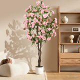 Garvee Künstlicher Osmanthus Baum 5FT Mit 252 Weiße Blüten, Natürlicher Holzstamm, Pflegeleicht, Stabiles Gefäß Für Indoor & Outdoor Dekoration