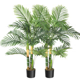 Garvee Künstliche Goldene Rohrpalme 4 ft, Realistische Tropische Pflanze, Einstellbare Blätter, PVC & PE Material, Stabile Basis, Innen & Außen Dekor - schwarz