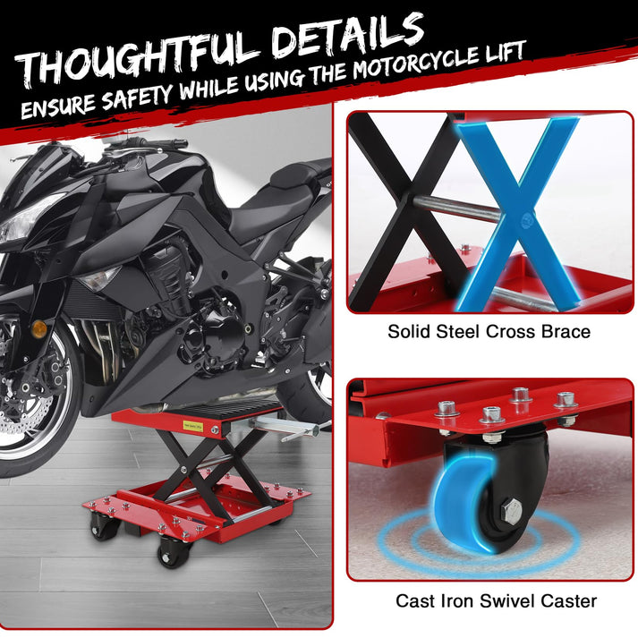Sturdy X-frame construction and safety locking positions