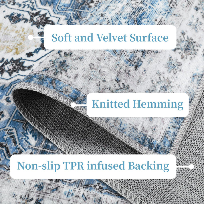 Rutschfeste Unterseite des Teppichs