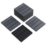 GARVEE 9er Set Terrassenfliesen 30 x 30 cm, Wasserdichte Klickfliesen aus Verbundholz in Teak-Optik, Für Balkon, Terrasse & Garten, Grau - Grau