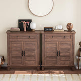 Garvee Sideboard, 80 cm, mit Stauraum, mit verstellbaren Regalen, Vintage, Braun - Braun