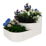 Garvee Galvanisierter 3-in-1 Hochbeet-Kit, 3-Stufig, Offene Basis, Stahl, Rostfrei, Modular, Für Gemüse & Kräuter, Garten & Balkon - 