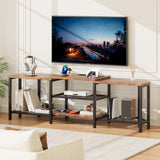 Garvee TV-Schrank, Fernbedienung, LED, USB, Kippschutz, Steckdosen, Vintage - Vintage
