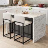 Garvee Barhocker Set 2 Modern, 24" Höhe, PU-Leder, Metallrahmen, Küche & Esszimmer, Platzsparend, Schwarz - Weiß