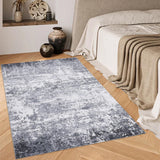 Garvee Moderner Flachflor Teppich 80 x 150 cm Grau Waschbar Rutschfest für Wohnzimmer & Schlafzimmer