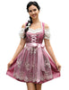 Garvee Dirndl Damen Kurz Trachtenkleid 3tlg. Midi Dirndl Für Oktoberfest A-Weinrot Gr.34-48