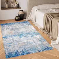 Garvee Abstrakte Teppiche für Schlafzimmer und Wohnzimmer, Waschbarer Moderner Flachflorteppich, 80 x 150 cm, Grau