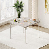 Garvee Klapptisch 71 cm Hoch, PU Polster, Metall, Tragbar, Für Wohnzimmer, Büro & Camping - Beige