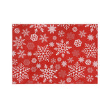Garvee Weihnachtsmatte 120x170 cm mit Schneeflocken, rutschfest, maschinenwaschbar, rotes Polyester, Boho-Stil für Wohnzimmer und Flur - 