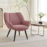 Garvee Akzentstuhl aus Cord, Ohrensessel mit hoher Rückenlehne, Mid-Century Stil, für Wohnzimmer, Rosa - Rosa