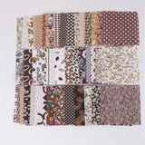 Garvee 50PCS Floraler Baumwollstoff Quadrate - Weich & Strapazierfähig - Patchwork & DIY - 10x10cm - Braun