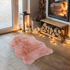 GARVEE Kunstbont Teppich Lamsvacht Super Weich Rosa 60x90 cm Für Kinderzimmer Und Moderne Deko