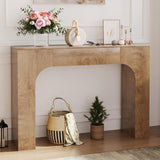 Garvee 47 Zoll Farmhouse Konsolentisch Schmal Holz-Eingangstisch Robuste Konstruktion Wohnzimmer Flure Tiefes Eichenholz