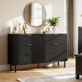 Garvee Leuchte mit 6 Schubladen, modernes Rillendesign, für Wohnzimmer und Esszimmer, Schwarz