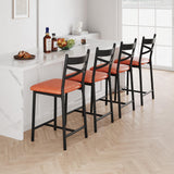 Garvee Barhocker 2er-Set, 66 cm, gepolstert, pflegeleicht, PU-Kunstleder, Modern, Braun - Braun