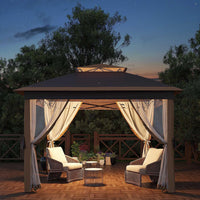 Garvee Pop Up Pavillon 335×335 cm, Mit Moskitonetz, Wasserdicht, UV-Schutz, Höhenverstellbar