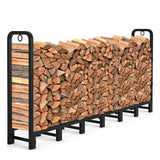 Garvee Kaminholzständer 244×30,5×105 cm – Metall, Verstellbar, 300 kg Tragkraft, Pulverbeschichtet, Schwarz
