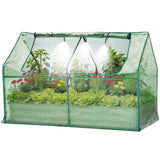 Garvee Hochbeet 72x36x12 mit Apex-Abdeckung und integriertem Bewässerungssystem, Metall 0,6 mm, Insektenschutznetz, für Terrassen und Gärten, Grün - 