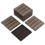 Garvee WPC-Klickfliesen 9er-Set, 30 × 30 cm, wasserfest, UV-beständig und rutschfest, Balkonfliesen für Terrasse und Garten, Kaffeebraun - Kaffeebraun