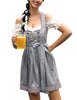 Garvee Damen Dirndl Kurz Midi Trachtenkleid Mit Drei Teilig Für Oktoberfest Cashew-Blüten 36