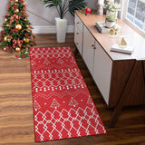 Garvee Weihnachts Teppich Antirutsch Waschbar Flecken- Und Wasserresistent Für Küche Eingang Schlafzimmer Waschraum Polyester Weich