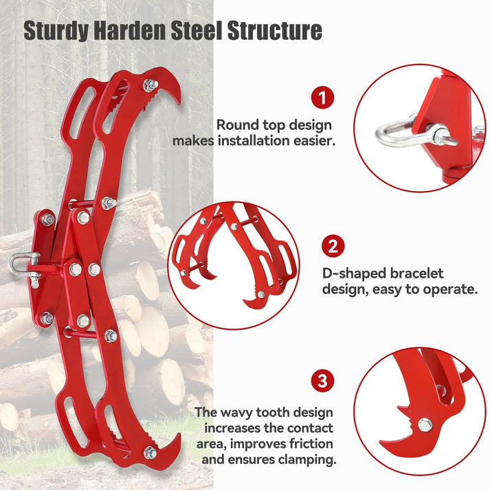 Robuste Stahlkonstruktion der Logzange