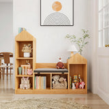 Garvee Bücherregal 121×30×107 cm, Kippschutz, Offene Fächer, Naturholz - Naturholz