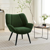 Garvee Ohrensessel aus Cord, gepolstert, Metallbeine, Mid-Century Design, für Wohnzimmer und Schlafzimmer, Grün - Grün