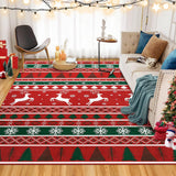 Garvee Områdesmatta Große Rutschfeste Weihnachtsmatte Mikrofaser Weich Waschbar 80x150 cm Wohnzimmer Schlafzimmer Schneeflocke Elch Design