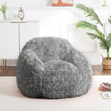 Garvee Sitzsack-Sessel aus Teddystoff in Schwarz, ca. 94 × 96 × 65 cm, Schaumstofffüllung, für Wohnzimmer und Schlafzimmer - Schwarz
