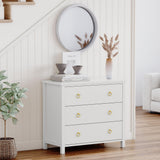 Garvee Schlafzimmer Kommode 29" Mit 3 Schubladen Weiß Für Wohnzimmer & Flur, MDF Holz, Kratz- Und Wasserresistent, Großer Stauraum