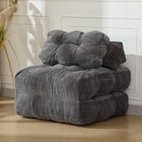 Garvee 3-in-1 Klappbares Sofa Bett Mit Kissen Ergonomische Rückenstütze Shredded Foam Komfort Cordstoff Grau Einzel Für Wohnzimmer Und Schlafzimmer - Grau