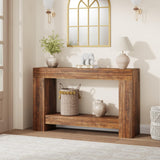Garvee 47" Konsolentisch Für Flur Mit 2-Stufigem Stauraum Robuster Holzsockel Landhausstil Wohnzimmer & Eingangsbereich Braun - braun