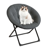 Garvee Saucer Chair Lounge-Stuhl, Oversized Faltbar mit Schwarzer Rahmen, Grau für Schlafzimmer & Wohnzimmer - Grau