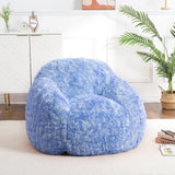 Garvee Sitzsack-Sessel aus Teddystoff, ca. 94 × 96 × 65 cm, Schaumstofffüllung, für Wohnzimmer, Blau - Blau
