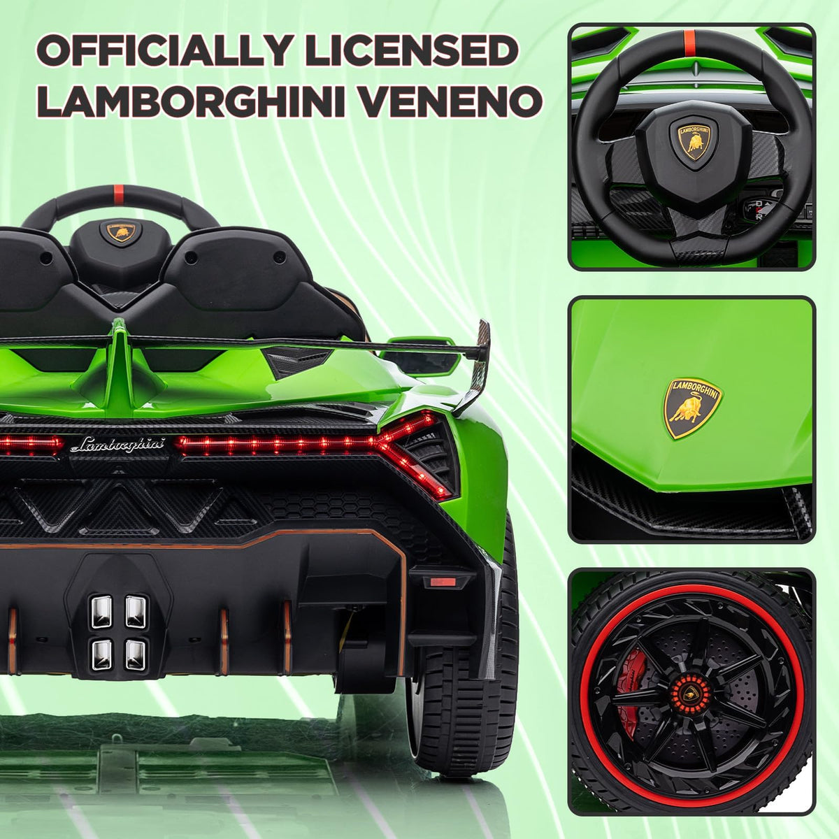 Garvee Elektroauto Lamborghini 12 V Grün mit Scherentüren